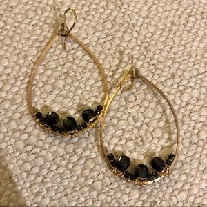 Gold and Black Handmade Earrings